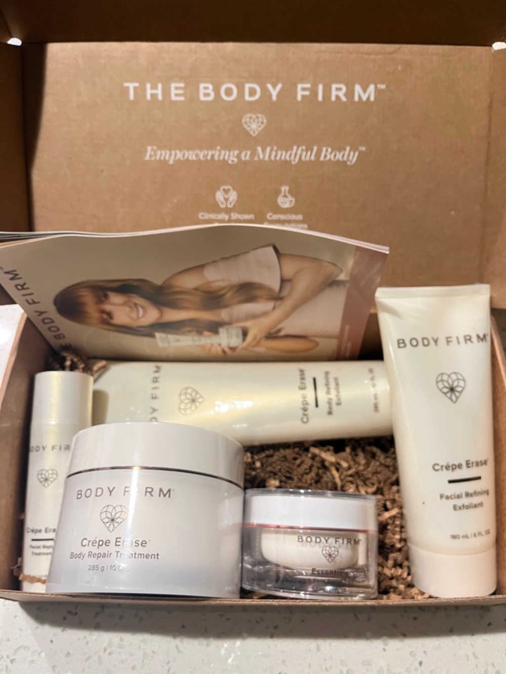 Body Firm Crêpe Erase Body Repair & Facial Exfoliant Set - Cream/White NWT
